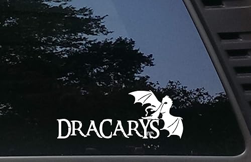Dracarys - Adhesivo de vinilo troquelado de 8 12" x 3 14" para ventanas, automóviles, JDM, camiones, parachoques, cajas de herramientas, barcos,