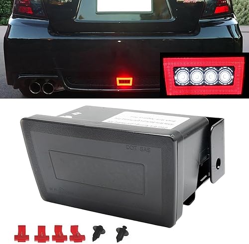 Miniatura 5 de F1 estilo parachoques trasero inferior LED luz antiniebla freno retroceso lámpara compatible con Subaru WRX STI XV Impreza 2011+ (lente ahumada)