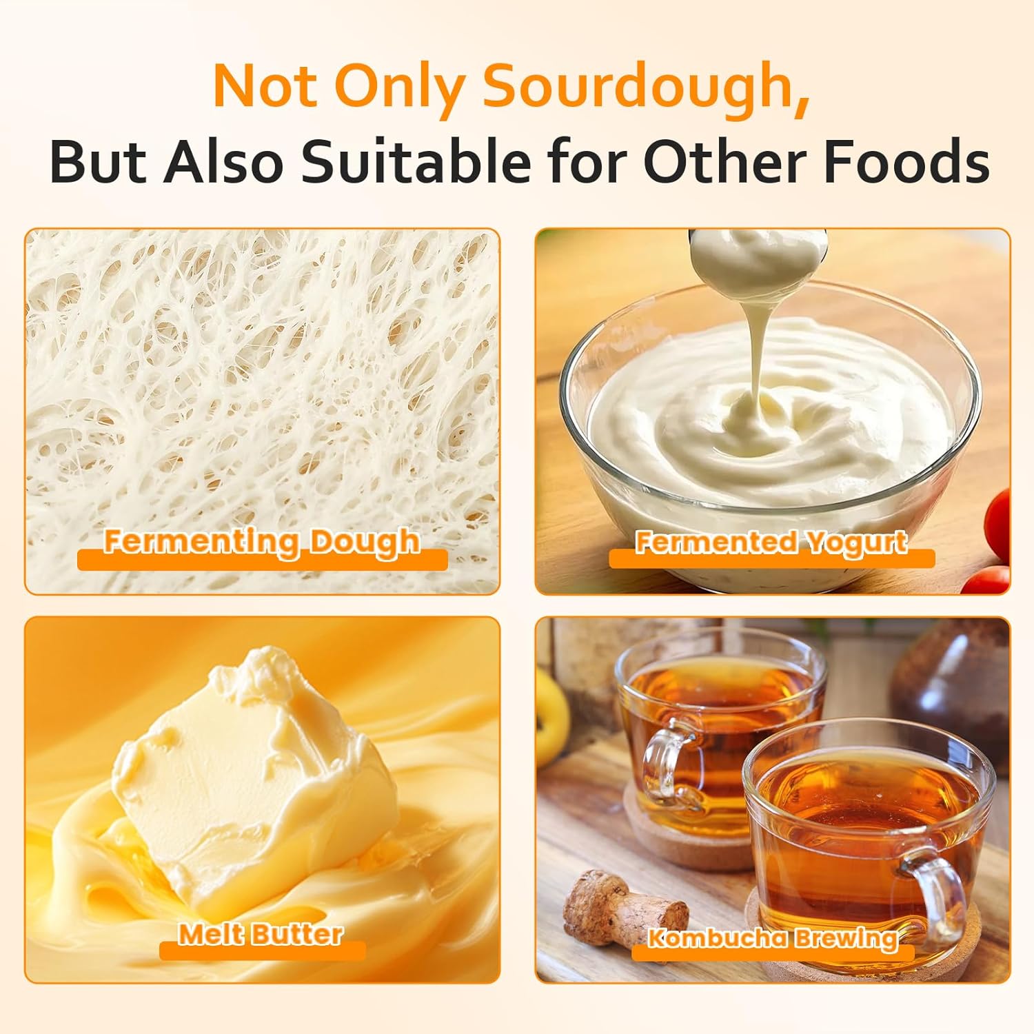 Sourdough Starter Warmer with Glass Dome, Sour Dough Warmer and Glass Cover - 70-100°F Precise 1°F Thermostat Control & 0-12H Timer Auto Warming ON/Off, Sourdough Warming Heating Mat