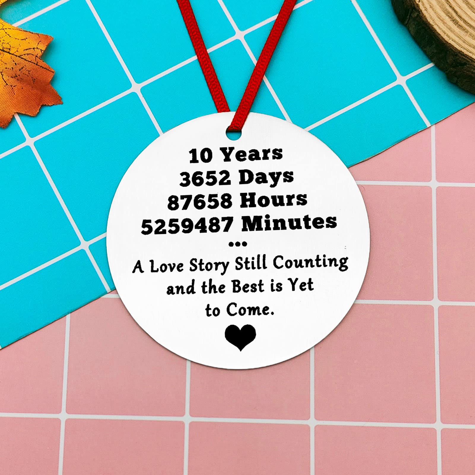 Amazon.com: 10th Wedding Anniversary Wedding Gift for Husband Wife 10 Year  Anniversary Ornament Keepsake for Boyfriend Girlfriend Engagement Gifts for  Him Her Round Plaque Birthday Valentines Day Christmas Gifts : Home &