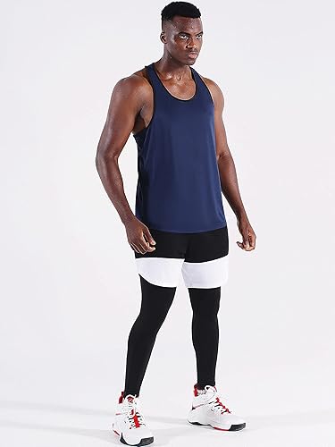 Miniatura 6 de NELEUS - Paquete de 3 camisetas sin mangas, con espalda en Y, Dri-Fit, para hombre, para gimnasio