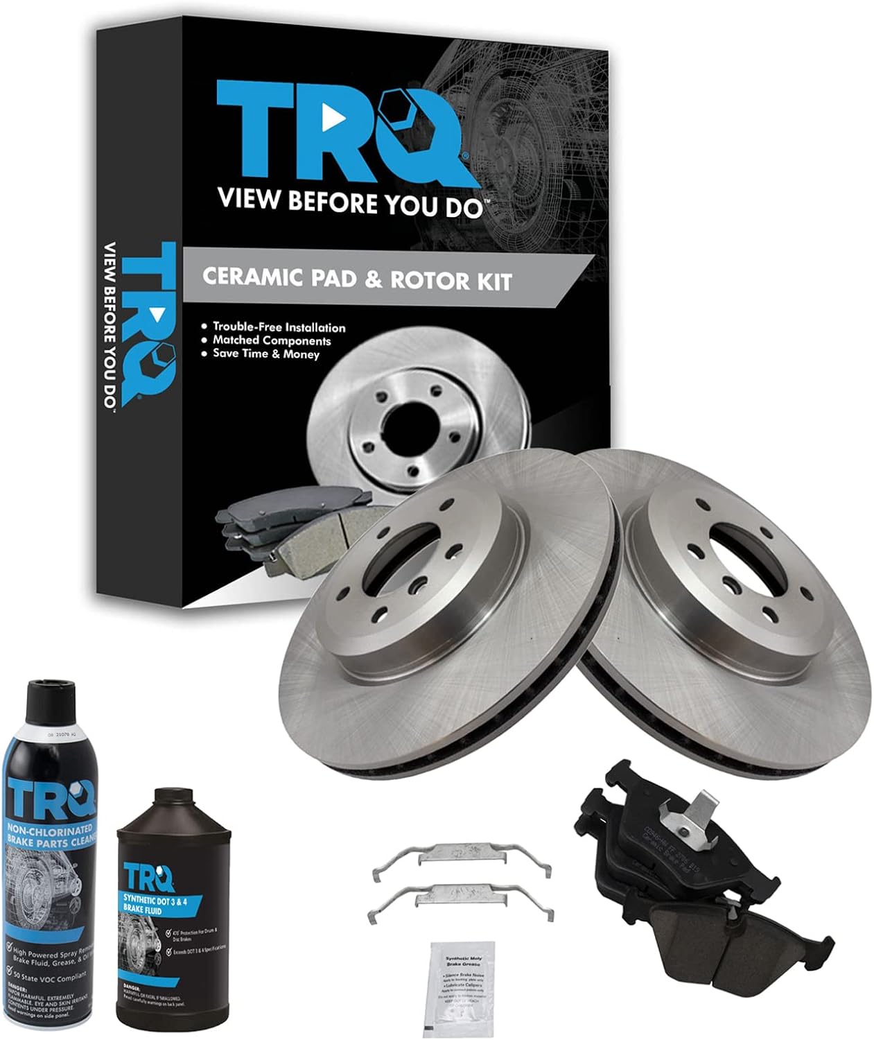 TRQ Front Brake Pad & Rotor Kit for BMW 3 Series & Z4