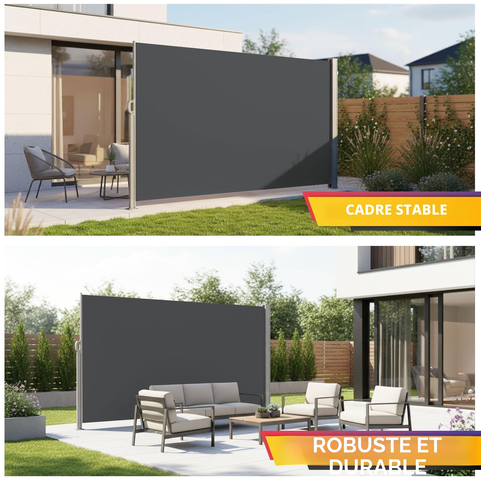 KARAT | Auvent latéral rétractable avec Support Mural Inclus | Qualité | Paravent extérieur idéal pour Jardin, Terrasse, la Protection Solaire, l'intimité & Brise-Vue | 300 x 180 cm, Anthracite