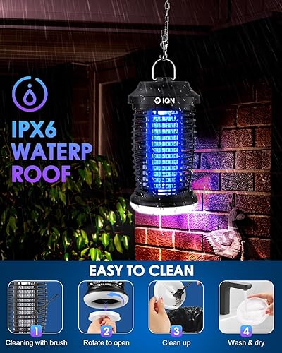 Miniatura 6 de Asesino de insectos al aire libre, asesino de mosquitos, matamoscas eléctrico, asesino de insectos, asesino de mosquitos, trampa para moscas,