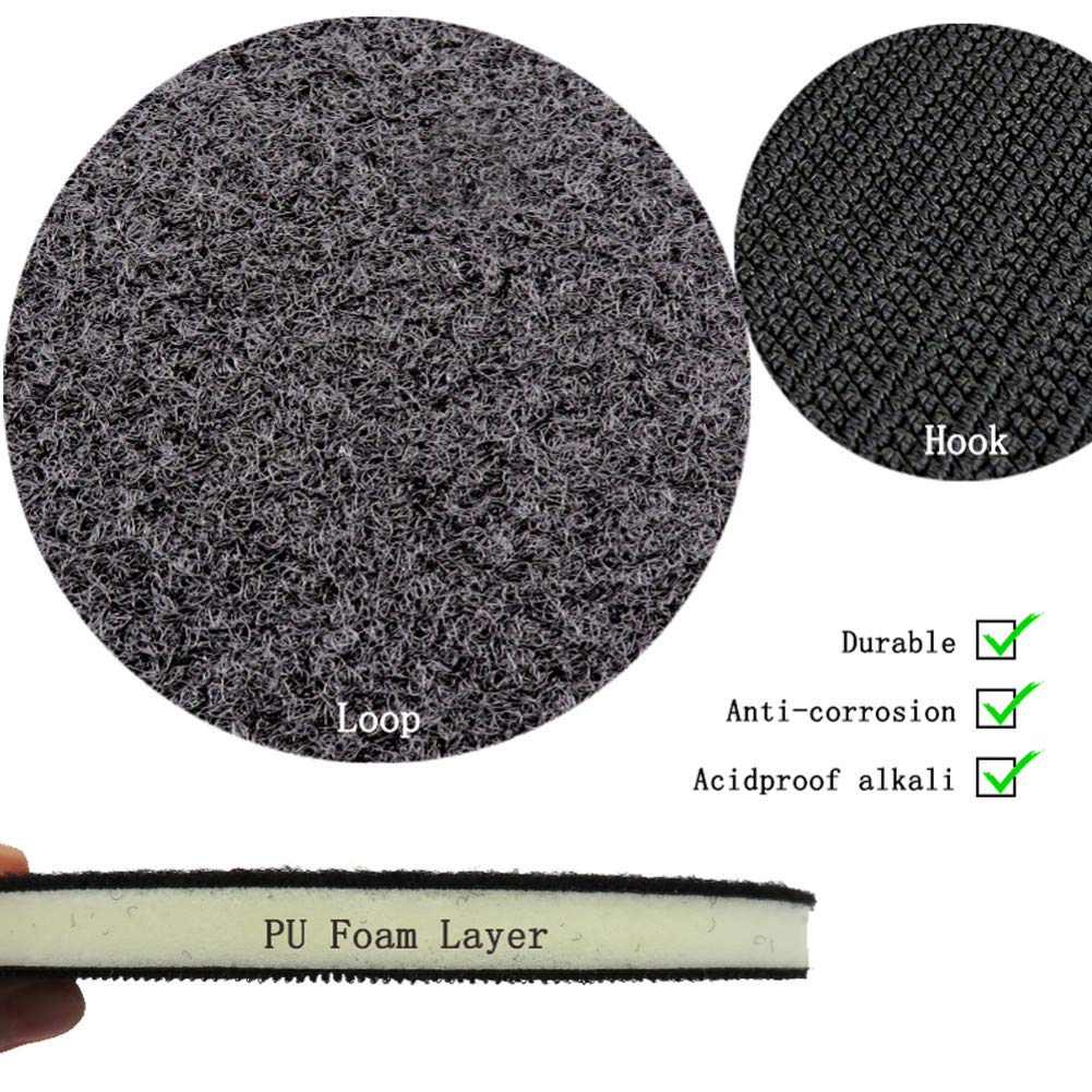 5PCS Almohadilla de interfaz de espuma de PU 6"150MM 7 orificios Densidad media Gancho y bucle Lijadora Almohadilla de respaldo Almohadilla de pulido Herramientas eléctricas Piezas