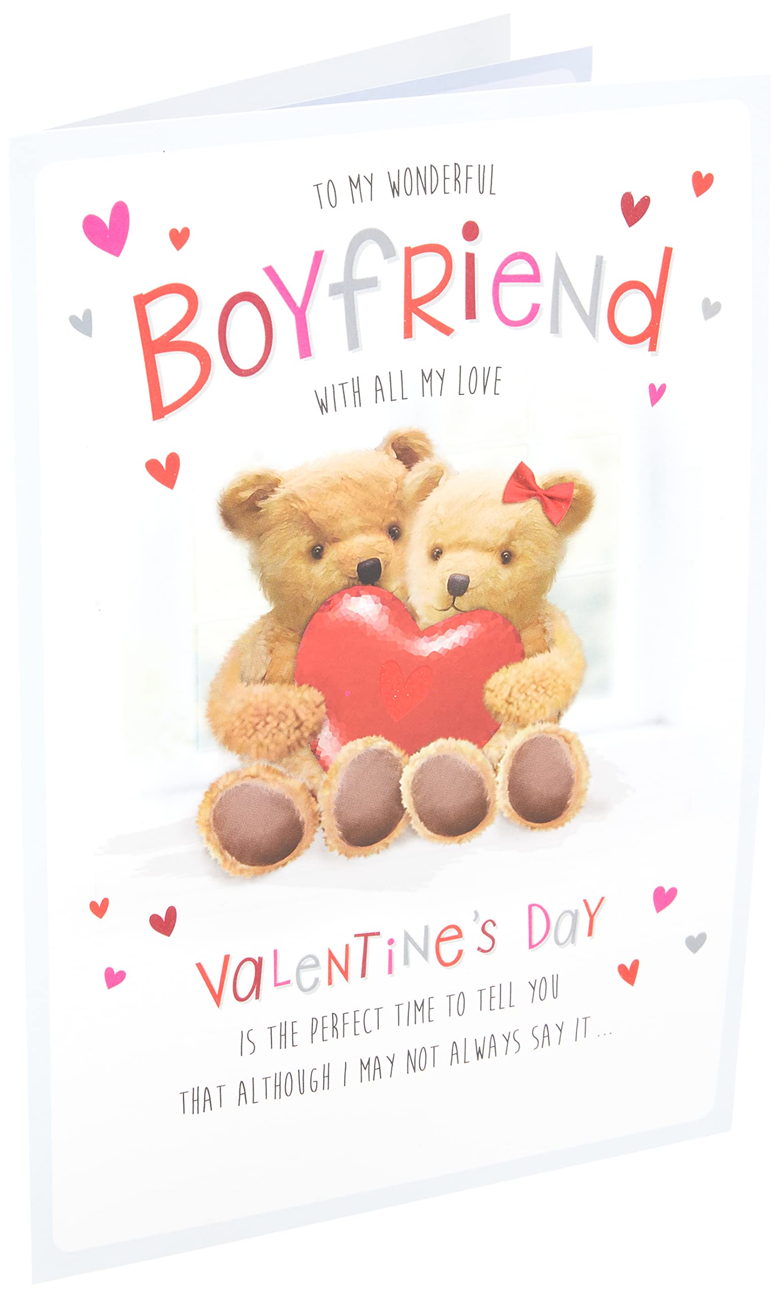 Piccadilly Greetings Cute Valentine's Card Boyfriend - 9 x 6 inches - Regal Publishing