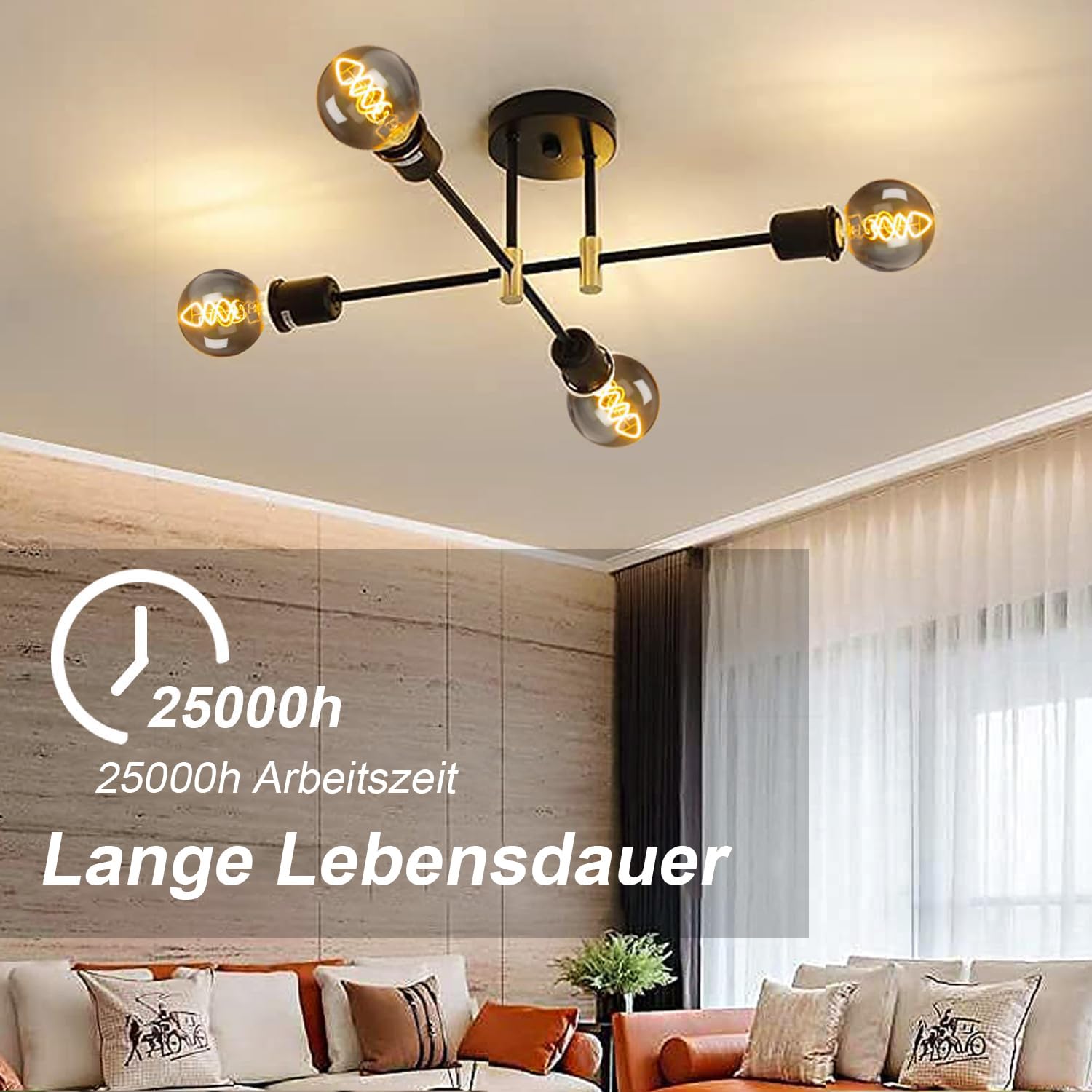 Edison Vintage Glühbirne E27, E27 LED Vintage Dimmbar 4W Warmweiss Filament Lampe Retro Glühbirne LED Birne Ideal für Dekorative Nostalgie und Retro Beleuchtung, Rauchgrau Glas- 6 Stück(G80YHS)