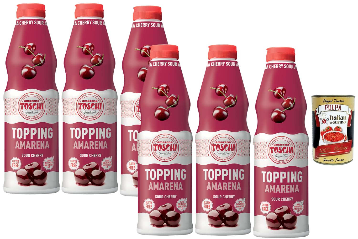 Italian Gourmet Topping Amarena Kirsch Sauce 6x900g mit Polpa