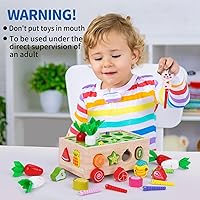 Vista 12 de Juguetes Montessori de madera educativos para bebés niños y niñas de 1, 2, 3 años, juguetes de clasificación de formas para el primer cumpleaños