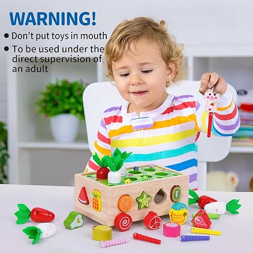 Miniatura 12 de Juguetes Montessori de madera educativos para bebés niños y niñas de 1, 2, 3 años, juguetes de clasificación de formas para el primer cumpleaños