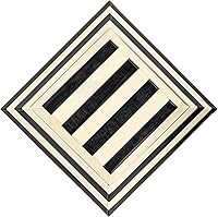 Vista 6 de Creative Co-Op Caja de madera recuperada y resina con rayas, negro y crema