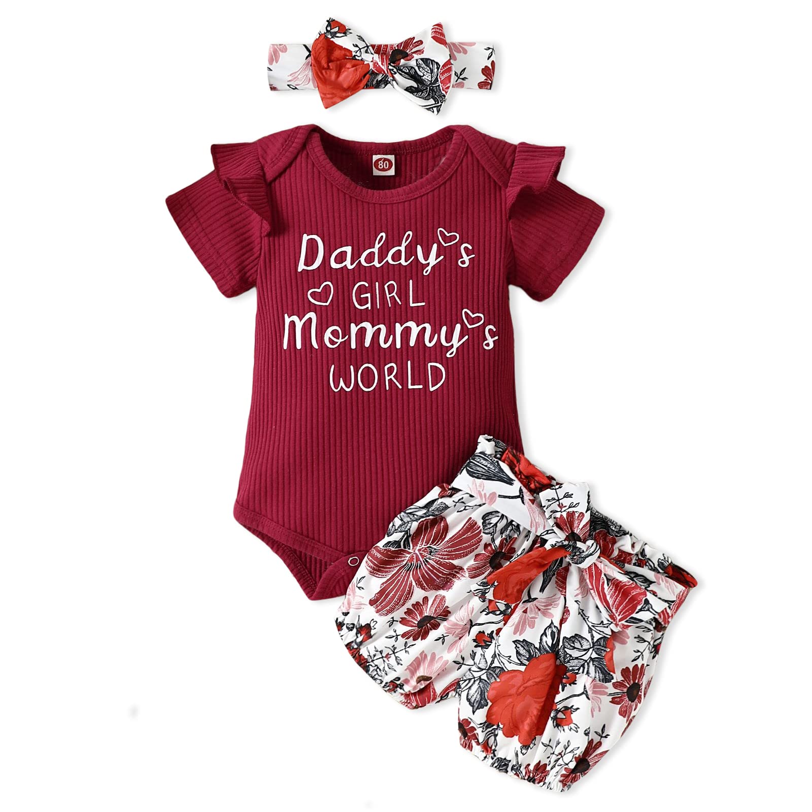 AMAWMW Daddys Little Girl Baby Clothes Ruffle Short Sleeve Romper Camo