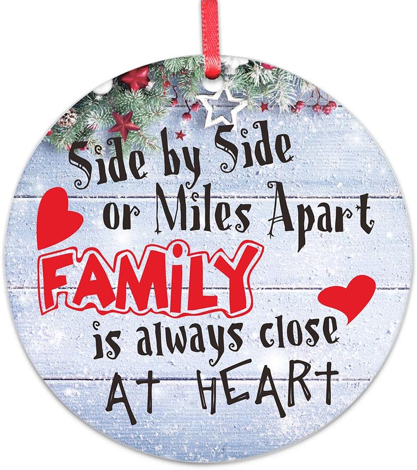 WaaHome Side by Side Or Miles Apart Family is Always Close at Heart Christmas Ornaments Christmas Tree Decorations Gifts