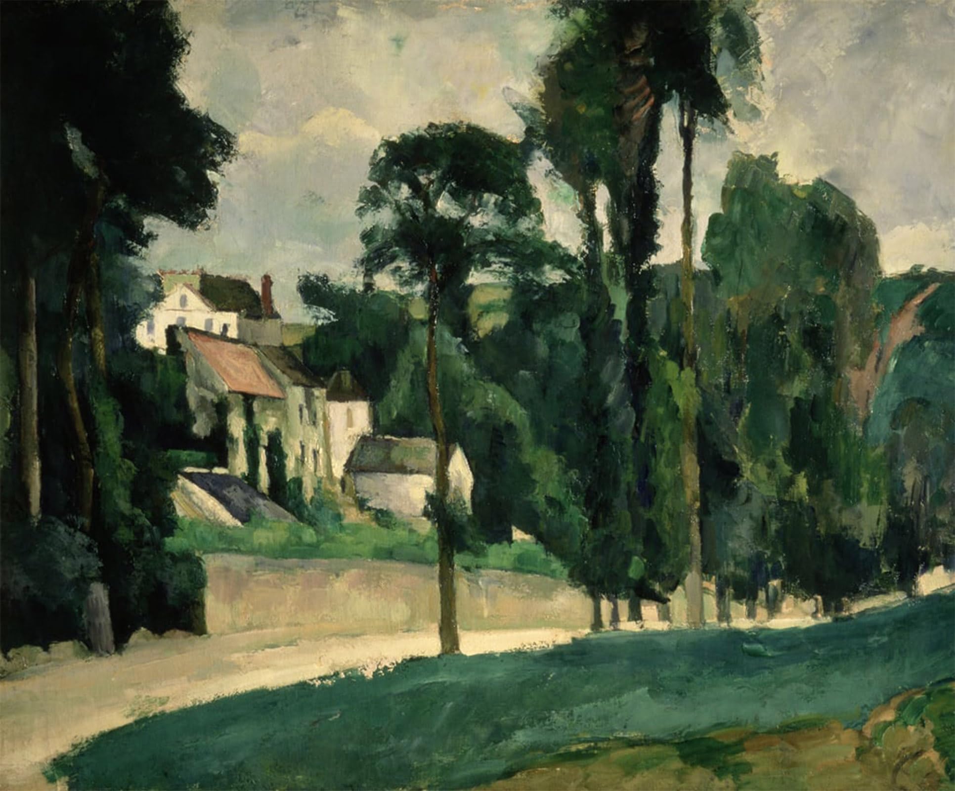 SERENDIPITP Vintage Picture Print on Canvas Wall Art Poster the Road At Pontoise by Paul Cézanne Artwork Print Poster for Wall Decor 60x90cm