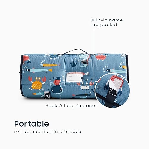 Miniatura 3 de Wake In Cloud - Tapete para siesta con almohada y manta, 100% tela de algodón, para niños y niñas en guardería, guardería, preescolar, criaturas