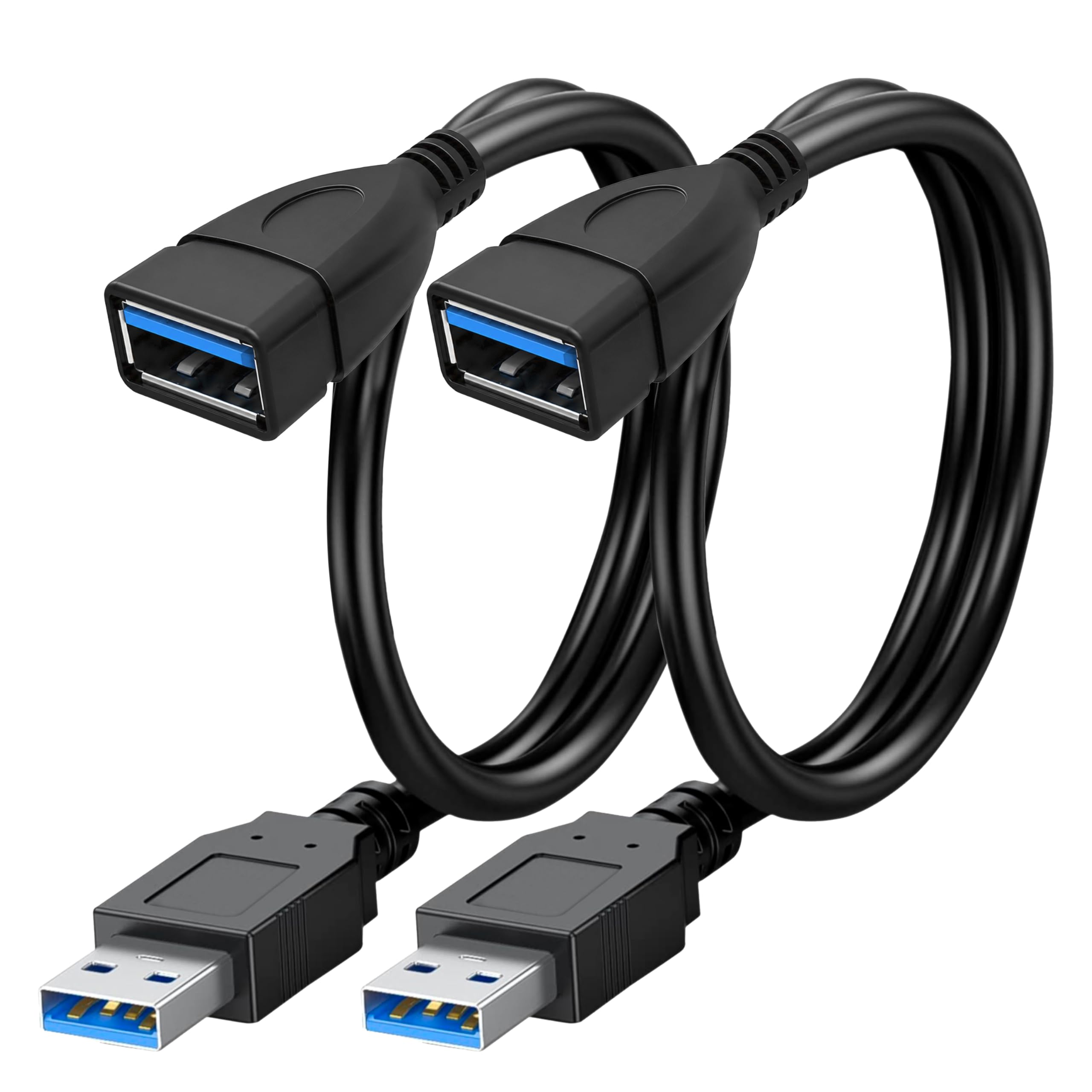 Amazon.com: SaiTech IT 2-Pack 1 Foot USB 3.0 Extension Cable, A