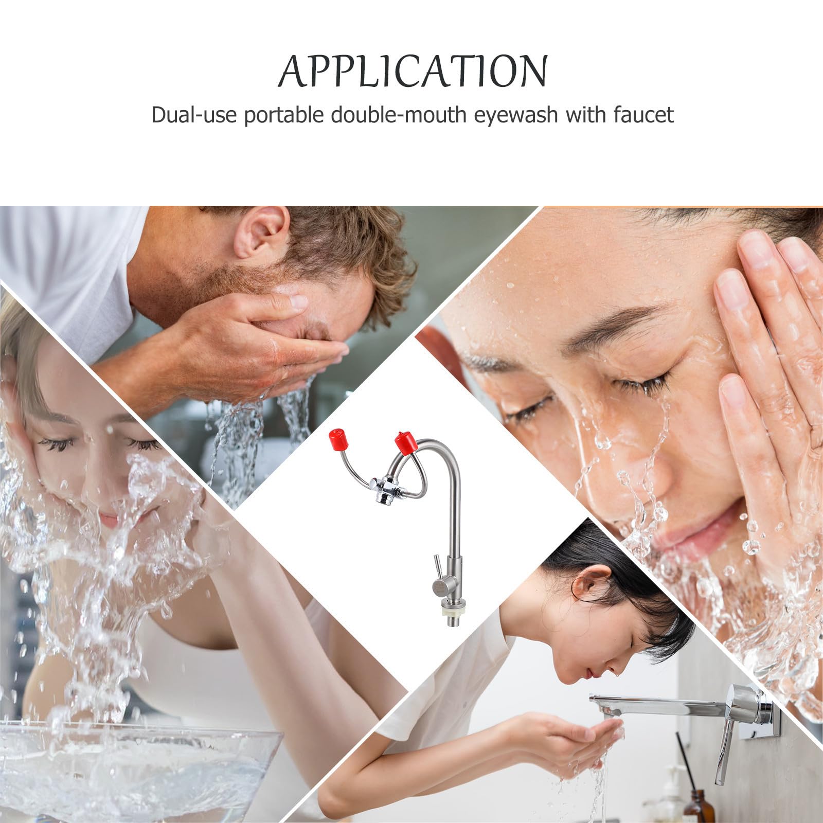Unité de Lavage Oculaire D'urgence Montée sur Robinet Pivotant