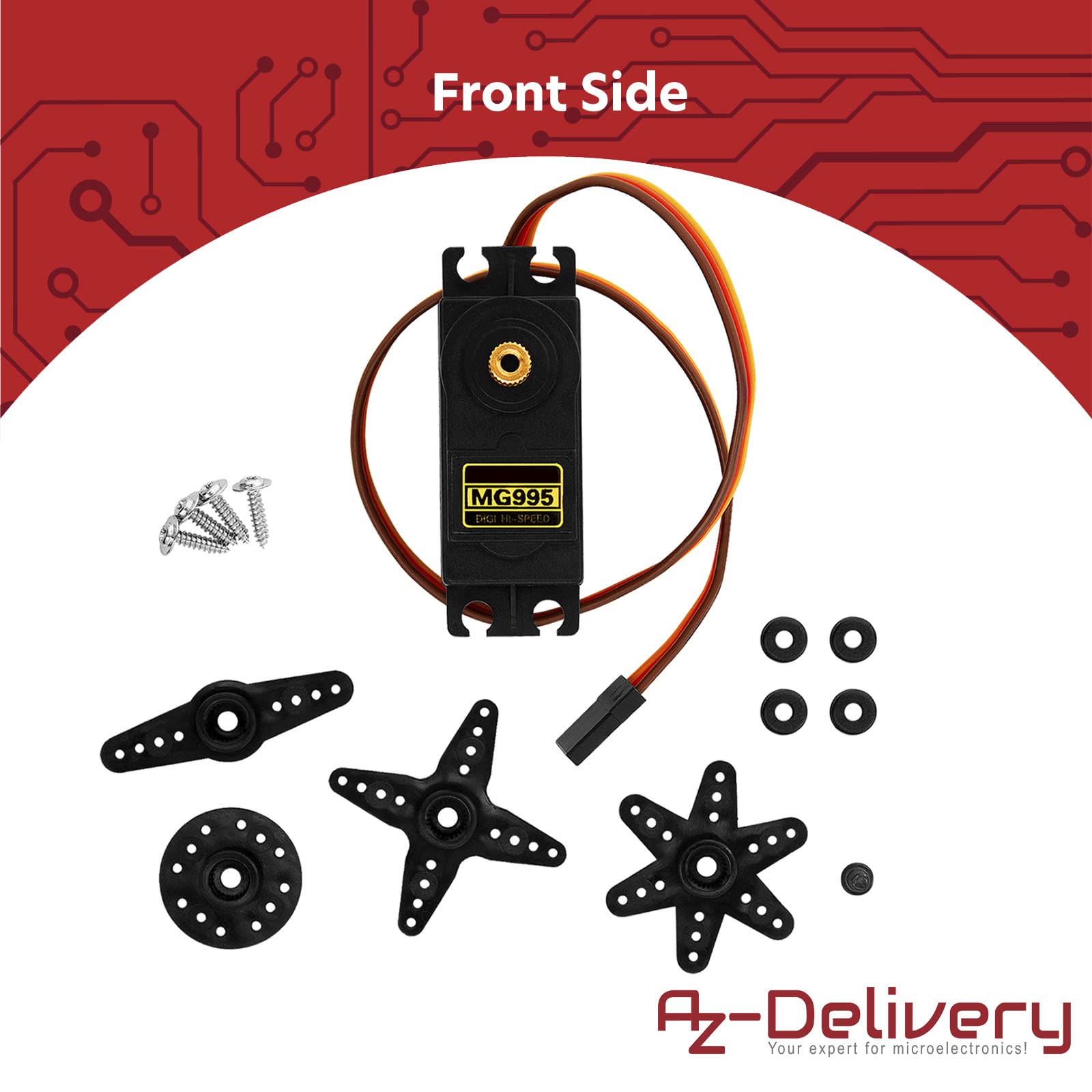 AZDelivery MG995 Micro Digital Servo Motor do RC Robot Helicopter Airplane kompatybilny z Arduino i Raspberry Pi w tym e-Book!
