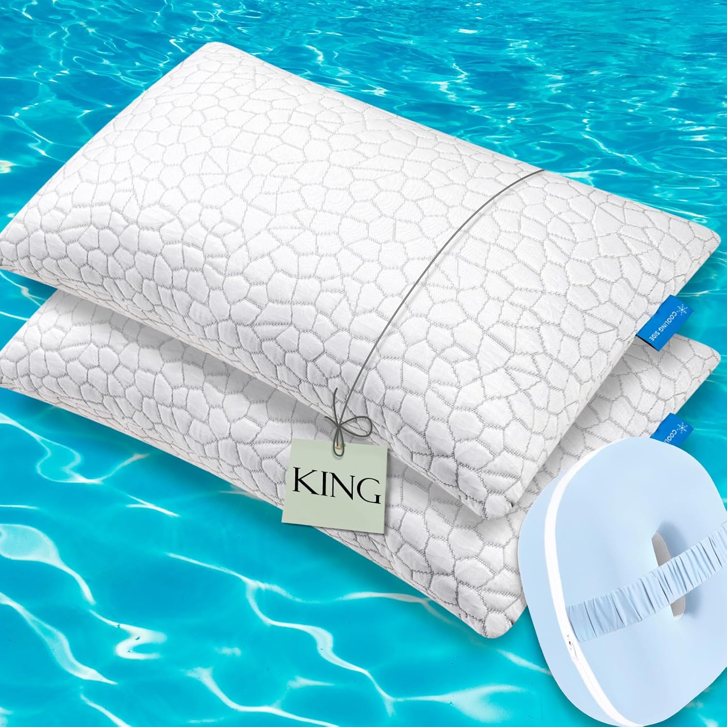 SUPA MODERN Cool Memory Foam Leg Pillow and Cooling Shredded Memory Foam Pillows King Size 2