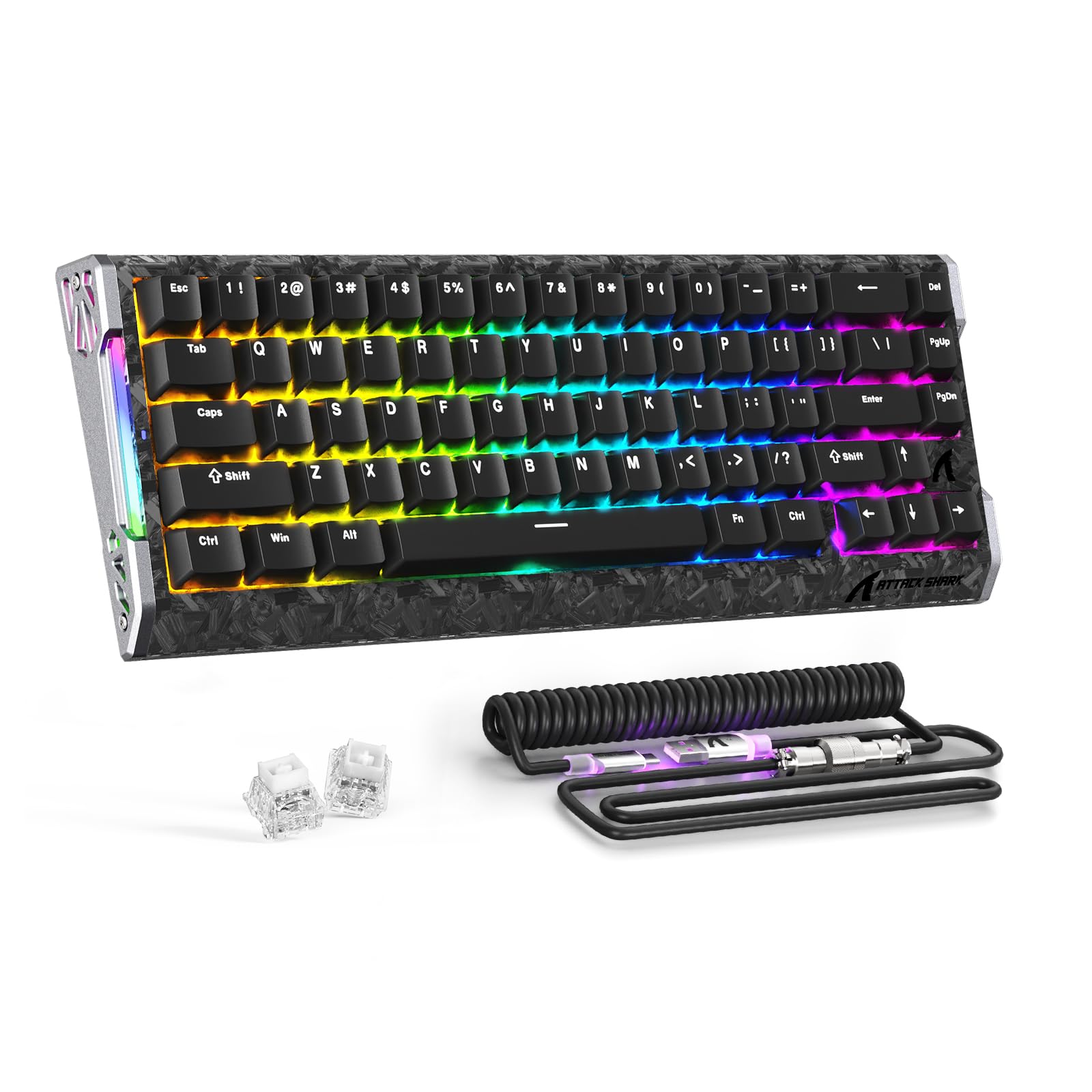 墨影 R68HE SHARK 未開封】ATTACK 【新品 ゲーミングキーボード Trigger Rapid 8000Hz Fiber Carbon HE R68 SHARK ATTACK Amazon.com: キーボード
