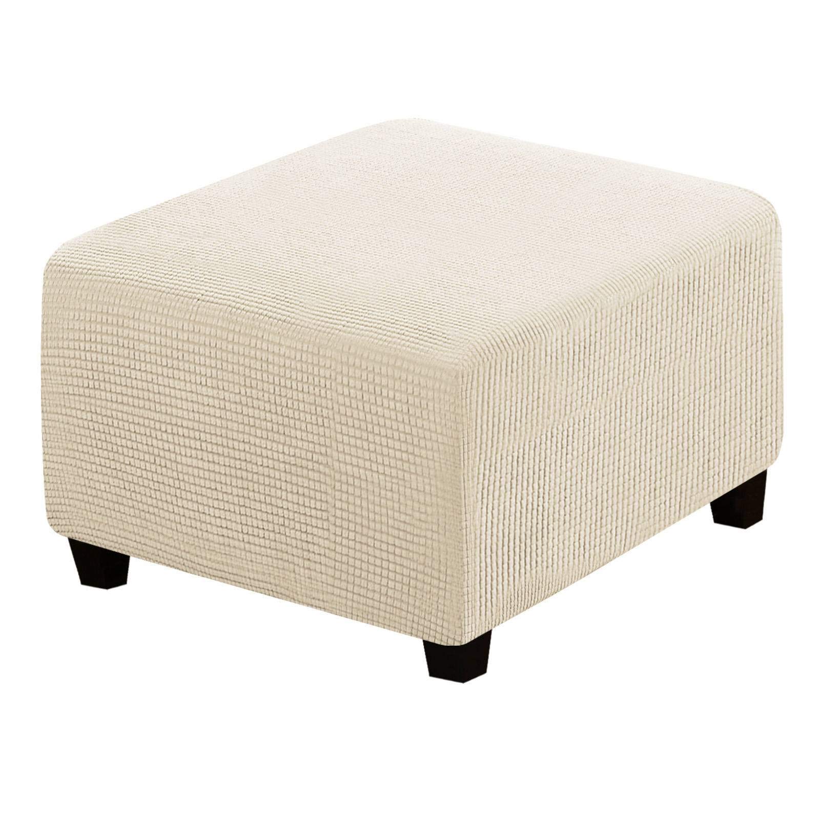 Housse repose-pieds carrée beige pour sublimer votre salon moderne