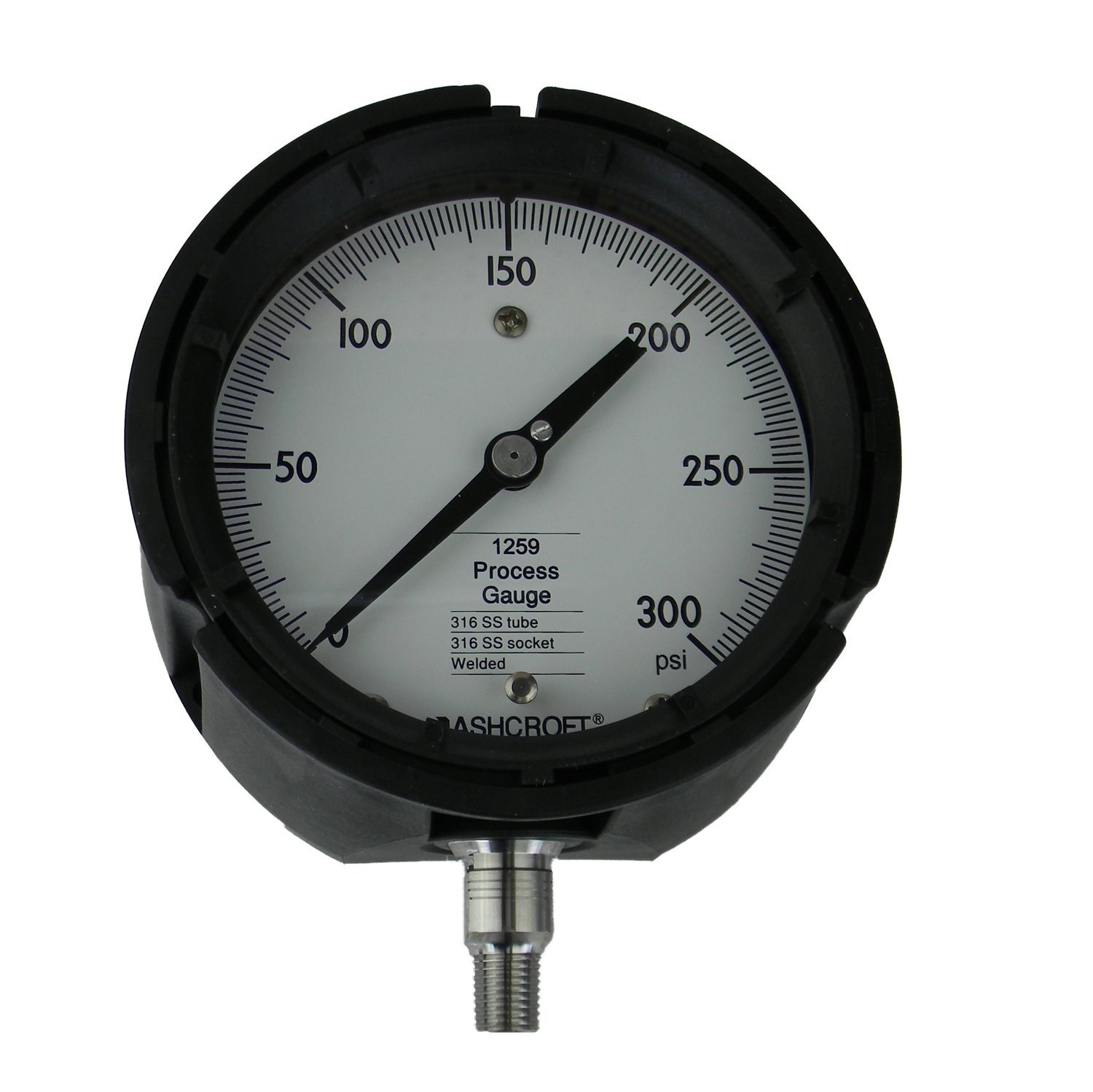 Buy Ashcroft Type 1259 Solid Front Thermoplastic Case Process Pressure Gauge, Stainless Steel
