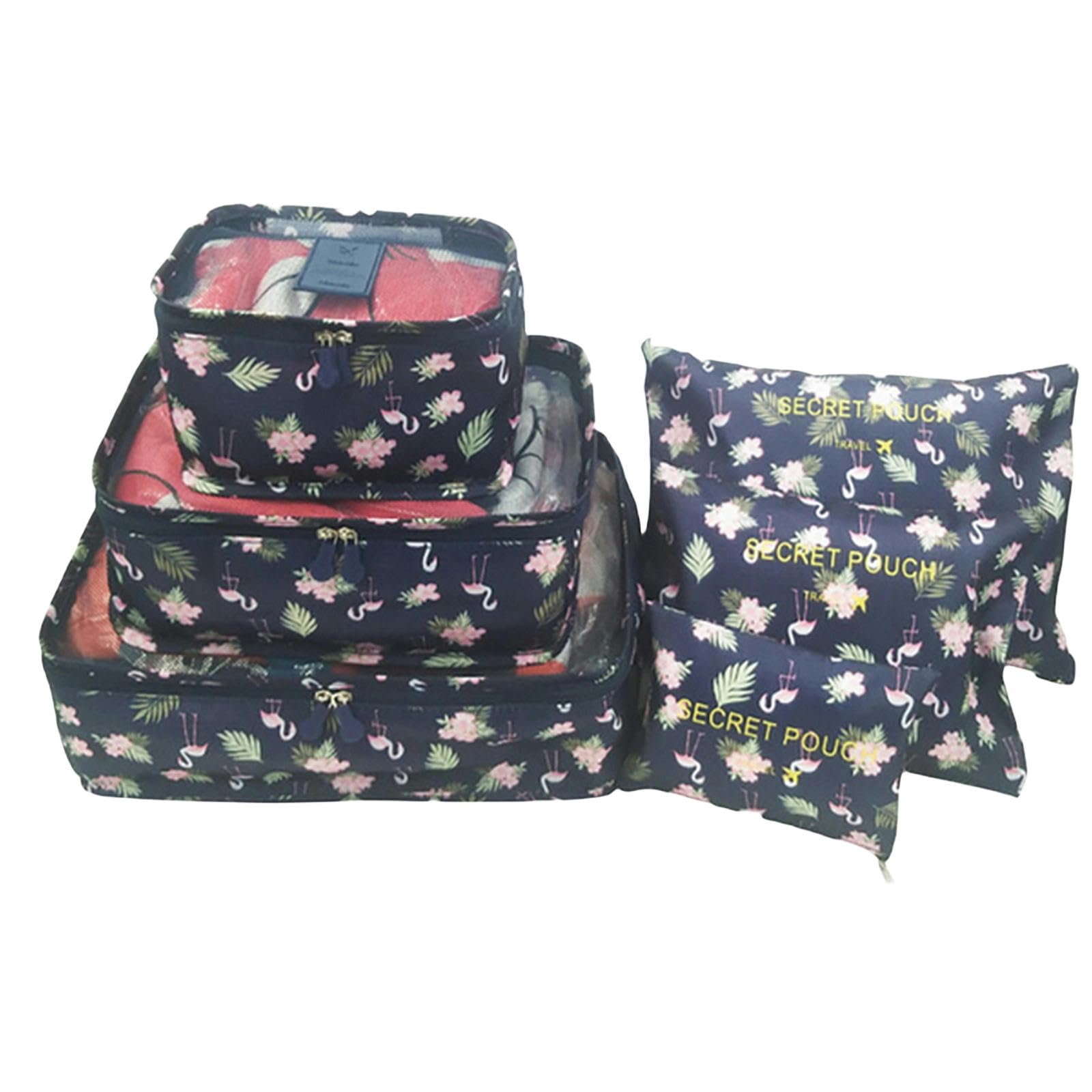 Verpackungswürfel, 6-teiliges Set, Reise-Organizer, Aufbewahrungstaschen, tragbarer Gepäck-Organizer, Kleidung, ordentliche Tasche, Koffer, Verpackungswürfel-Etui, Blau 3
