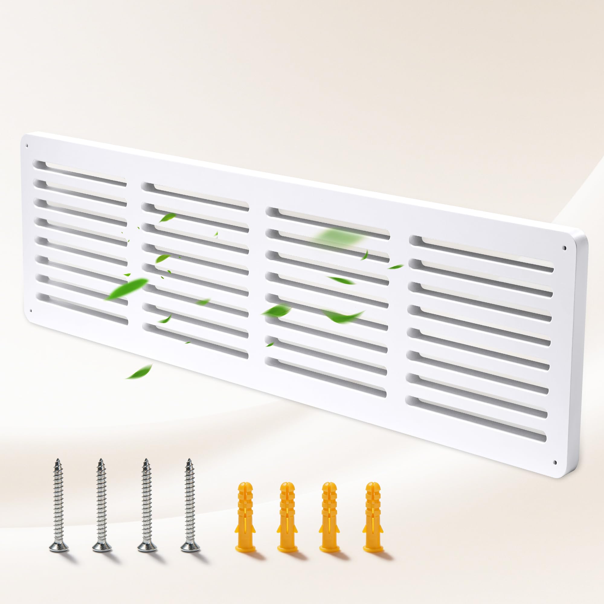 Grille d'aération 81,3 x 21,6 cm pour éliminer les sifflements du conduit mural
