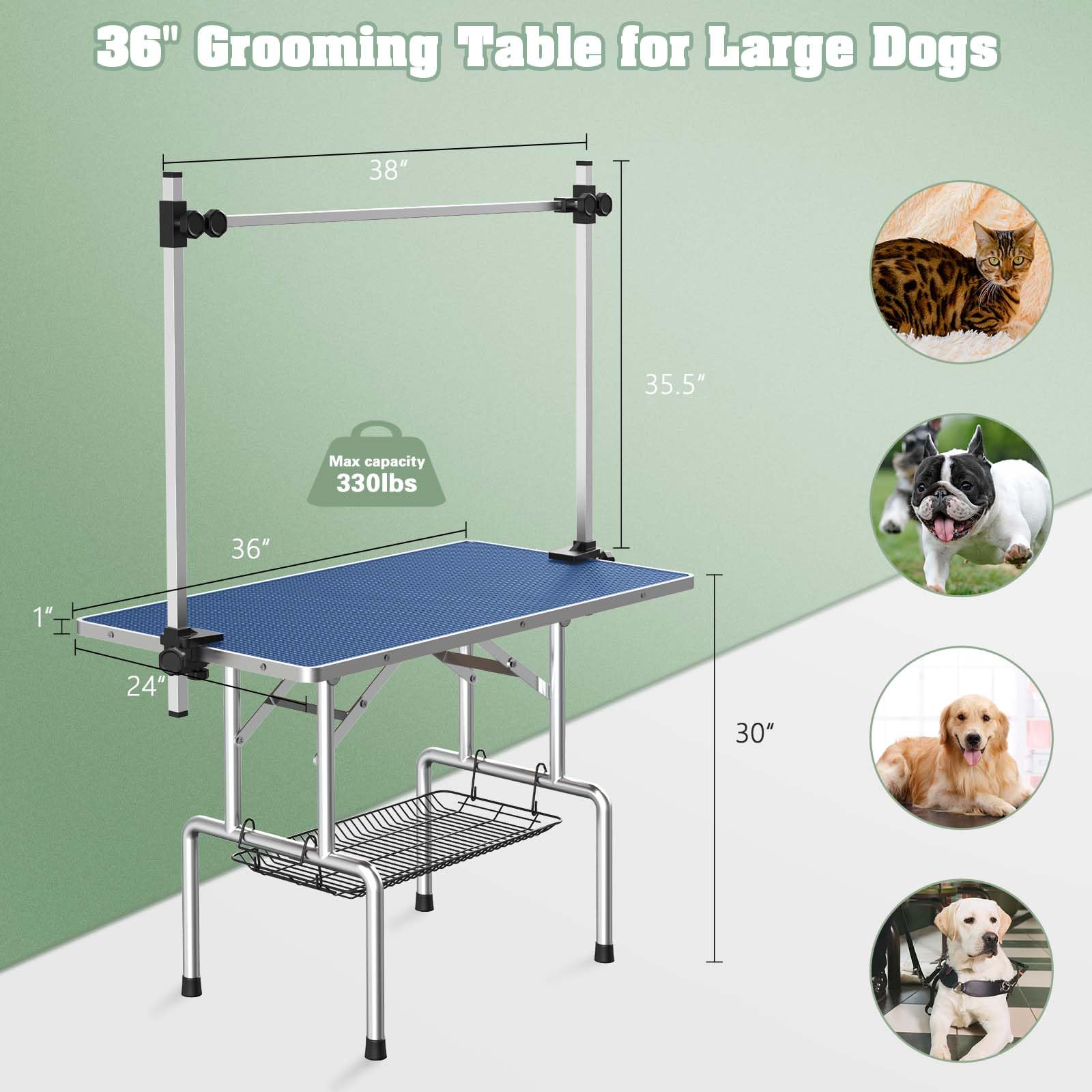 Snapklik.com : Dog Grooming Table, Adjustable Large Pet Drying Desktop ...