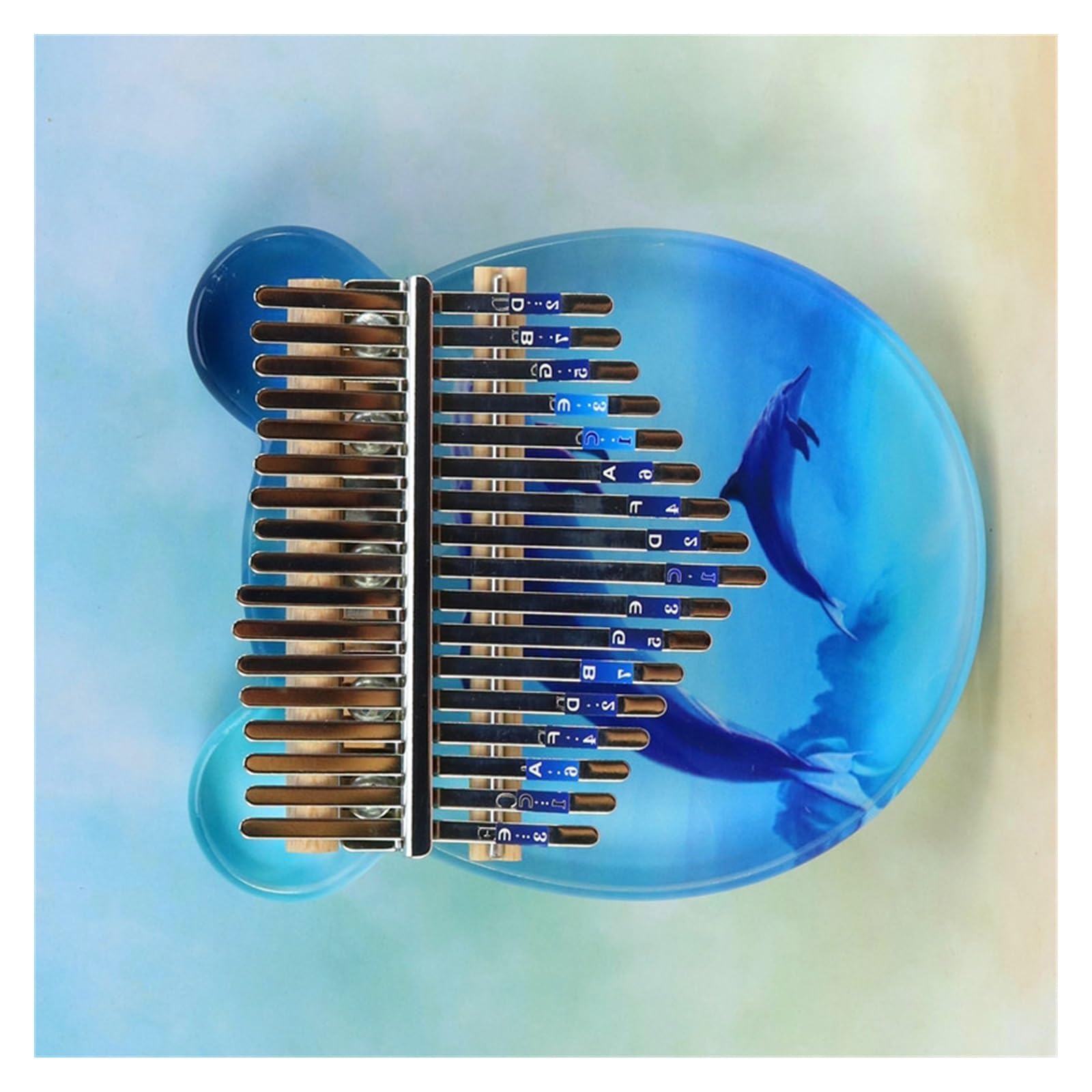 kalimba mini 17-tonowy malowany fantastyczny delfin dla początkujących akrylowy kolorowy pianino kalimba