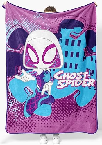 Marvel Spidey and His Amazing Friends Ghost Spider Gwen - Mide 46 x 60 pulgadas, ropa de cama para niños con Gwen Stacy - Forro polar súper suave