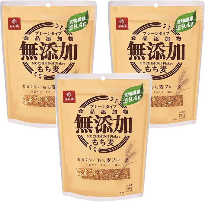 Amazon はくばく あまくないもち麦フレーク 180g 3袋 はくばく シリアル 通販