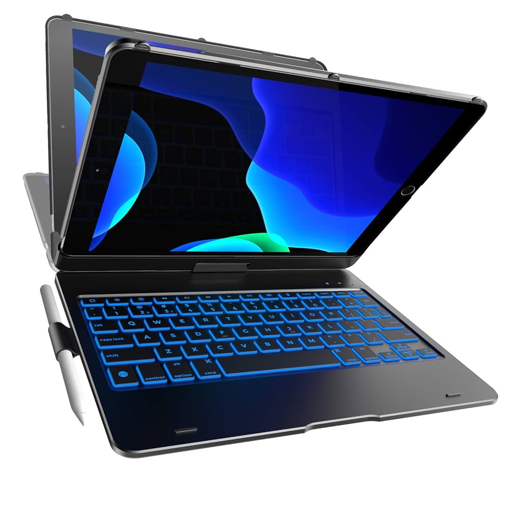 Amazon.com: YEKBEE Case with Keyboard for iPad 9th