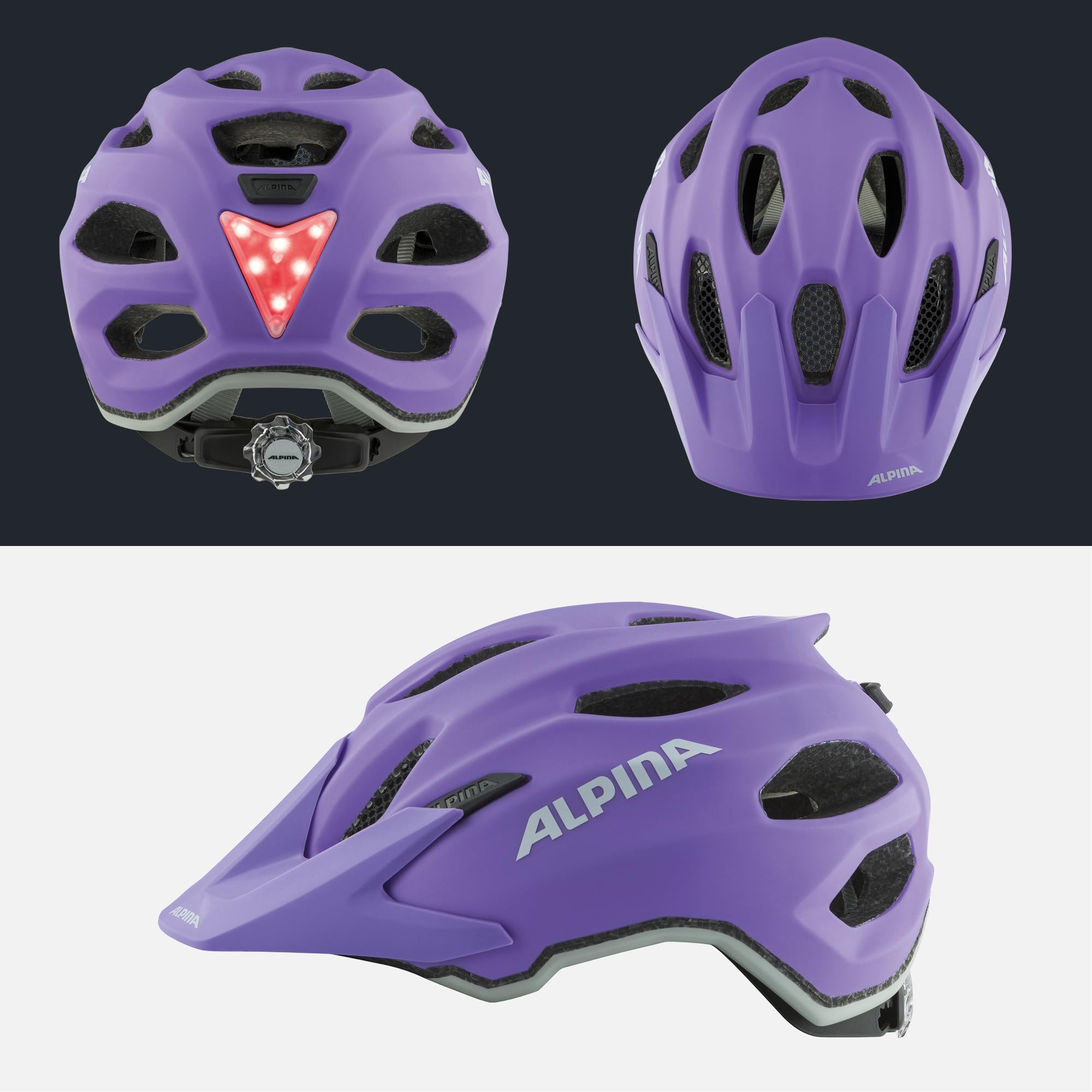 ALPINA Unisex - Dzieci, CARAPAX JR. FLASH Kask rowerowy, purple matt, 51-56 cm