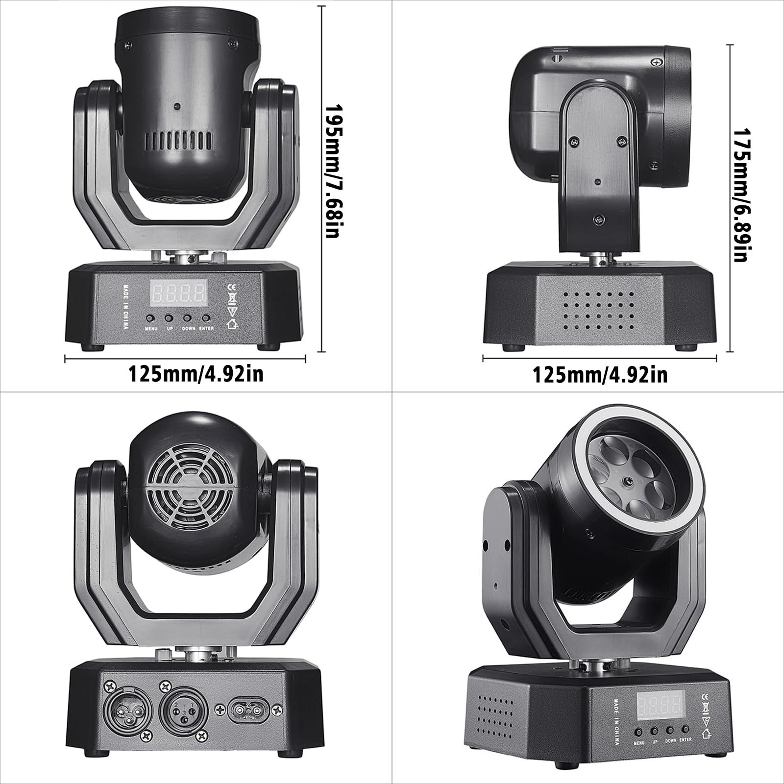 Luci a testa mobile per illuminazione DJ, Mini Moving Head LED Bee Eye Spot Proiettore per palcoscenico e feste