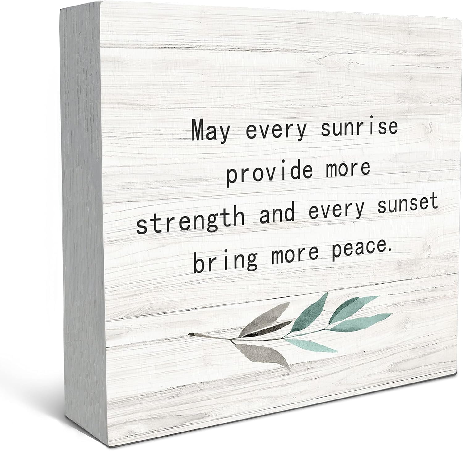 5x5 Inch Wooden Box Sign Sunrise Sunset Quote Rustic Farmhouse Decor