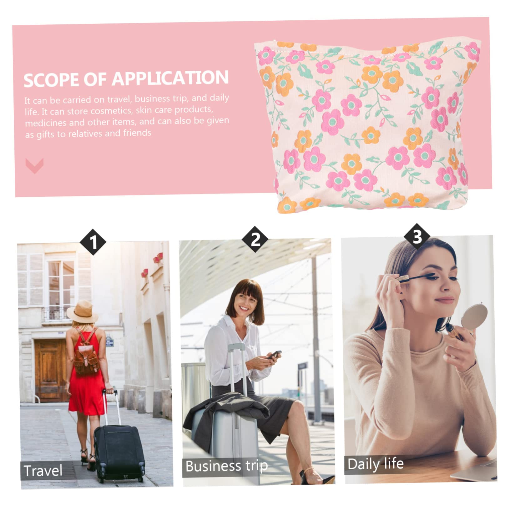 FRCOLOR 5st Münzgeldbörse Kosmetiktasche Reise-Make-up-Organizer Kosmetiktaschen Kosmetiktasche Tragbar Reisetaschen Französisch Tasche Mit Großem Fassungsvermögen Fräulein