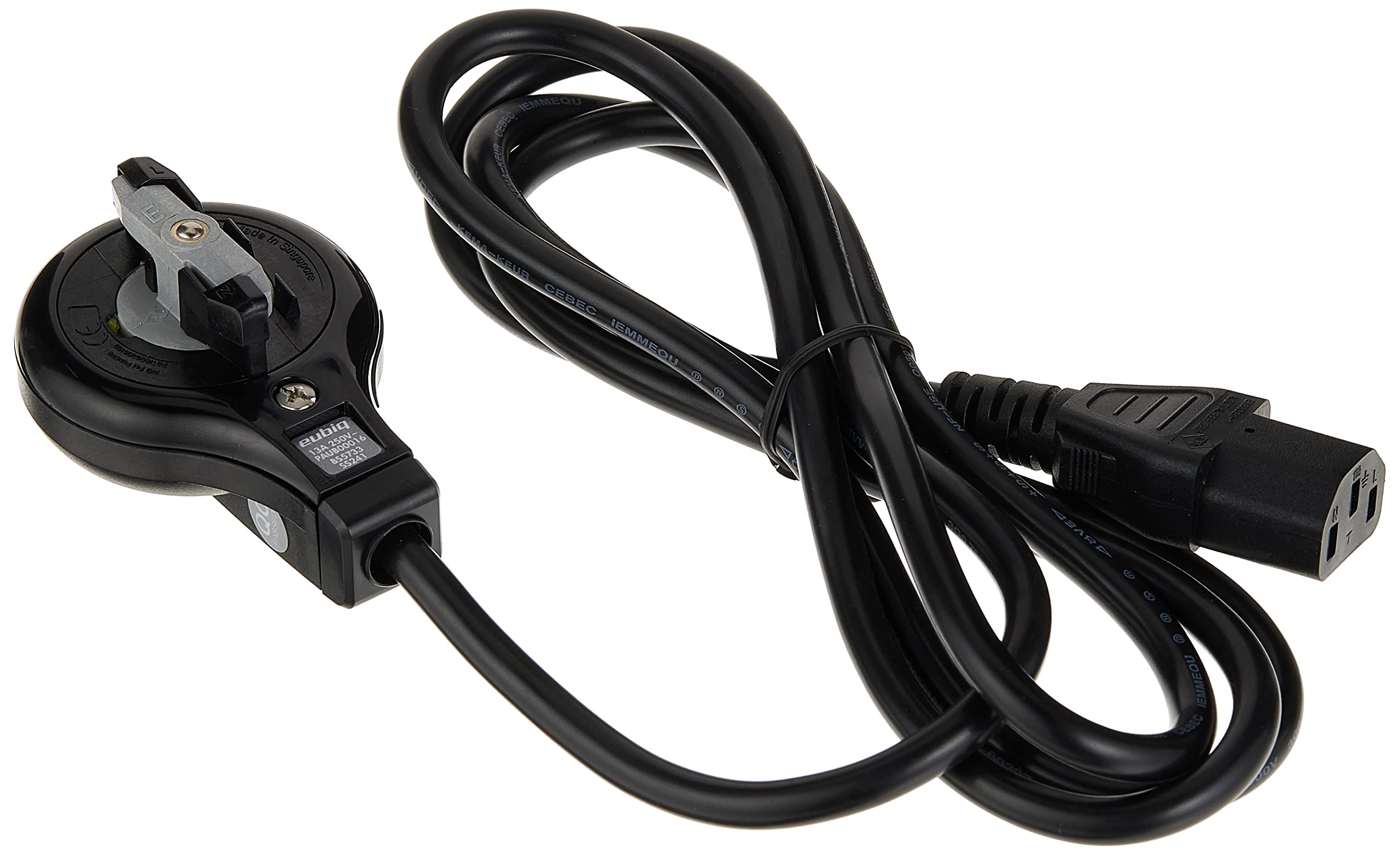 EubiqStraight Cordset Cable Cs1324 Accessories Gfci Protection Provides Excellent Weather Resistance Durable Can Be Used In Any Commercial Or Industrial Applications 1.5M/4Ft Black, White