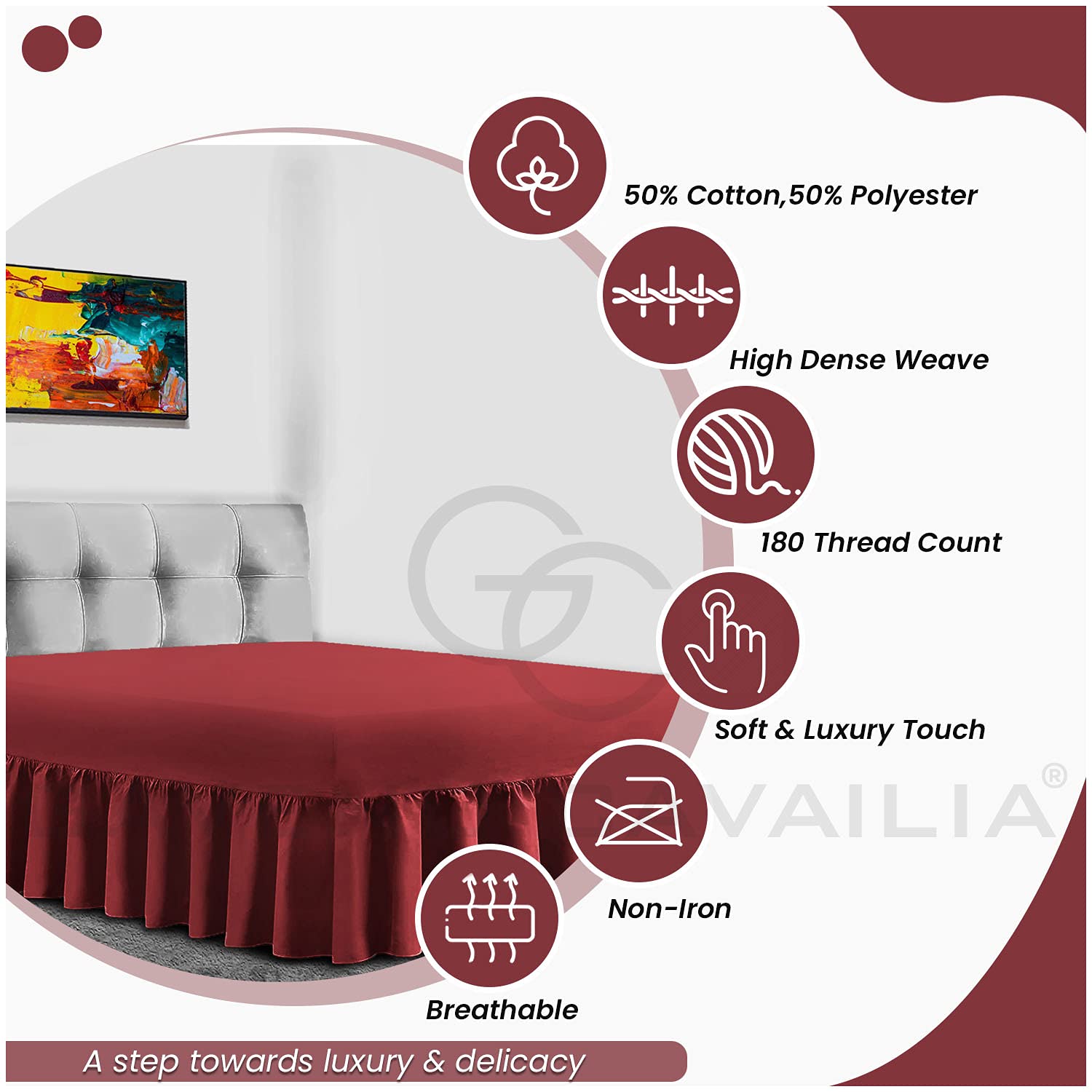 GC GAVENO CAVAILIA Volant-Bettlaken – Bügelfrei, Aus Polyester-Baumwolle, Für Einzelbett