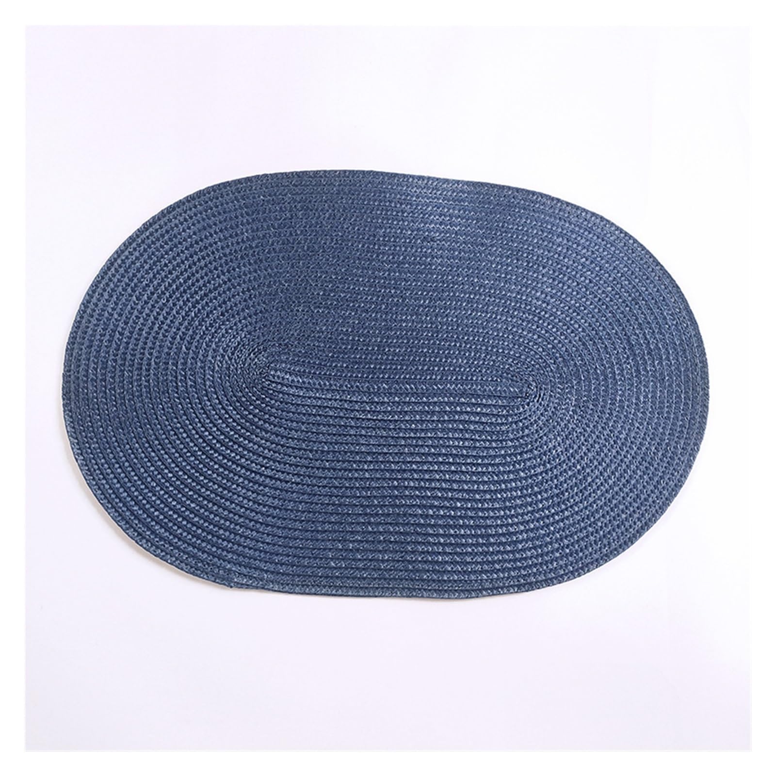 Oval Dining Table Placemats Set of 4 for Dining Table, Washable Woven Vinyl Non-Slip Placemat, Heat-Resistant Durable Table Mats for Home Decor(4pcs Blue)