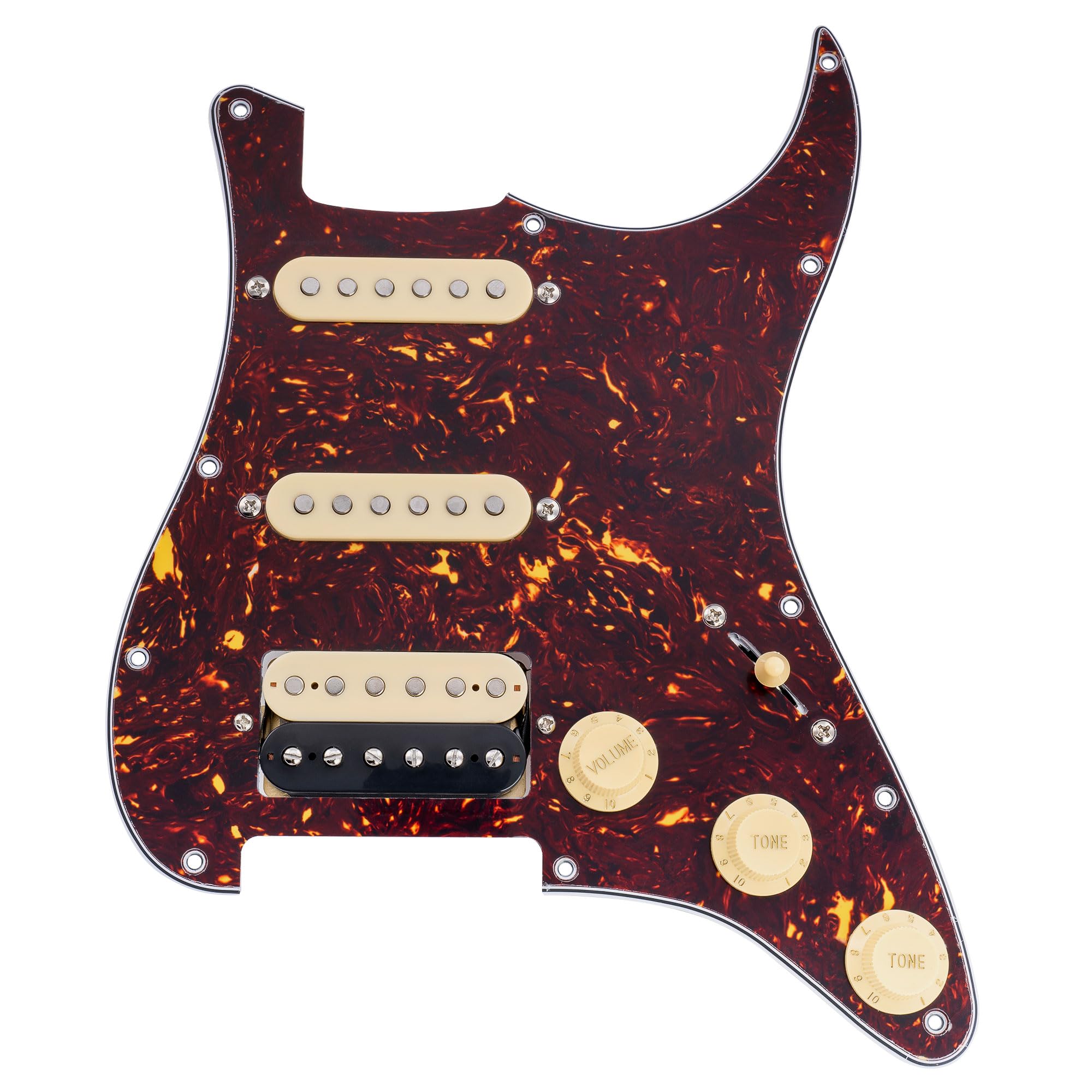 Musiclily Basic ST-HSS Loaded Pickguard Uzbrojona Maskownica Tortoise Shell