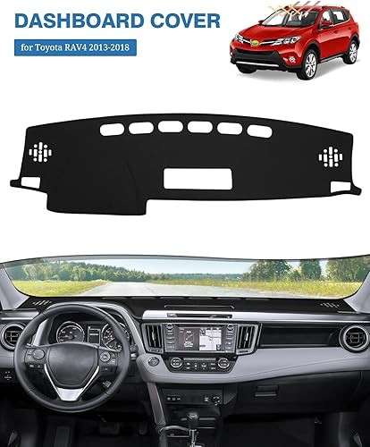 Miniatura 2 de FIILINES Cubierta para salpicadero compatible con Toyota RAV4 2013 2014 2015 2016 2017 2018 cubierta de tablero RAV4 accesorios parasol