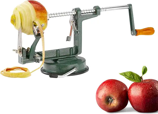 Westmark Apfel- und Kartoffelschäler mit Saugfuß - Entkerner und Spiralschneider in Edelstahl