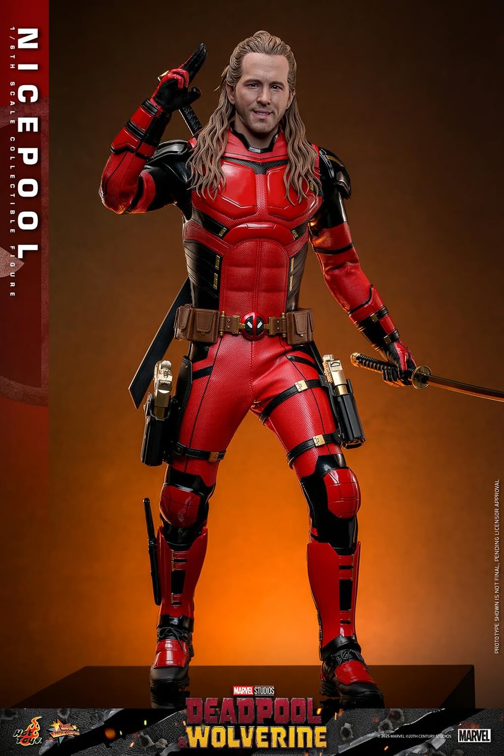 Hot Toys Marvel Comics Deadpool & Wolverine Nicepool - Personaggio da collezione in scala 1/6, 30,5 cm