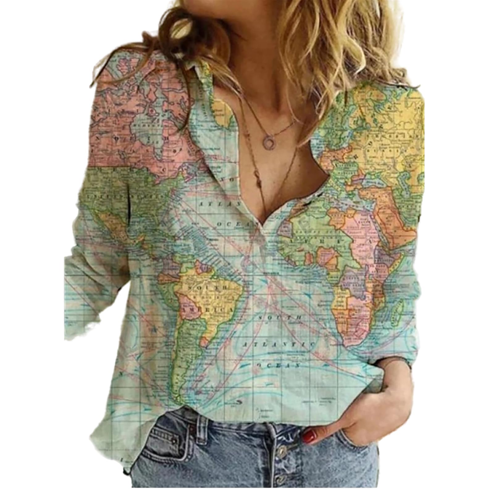 Women Cotton Linen Shirt Long Sleeve Solid Plain/Graphic Butterfly Star Map Rose Bird Button-Down Loose Blouse