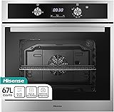 Hisense Horno de gas empotrable 67L, parrilla de gas, flujo de aire múltiple, temperatura precisa, puerta extraíble de fácil limpieza, temporizador, HGO602BS