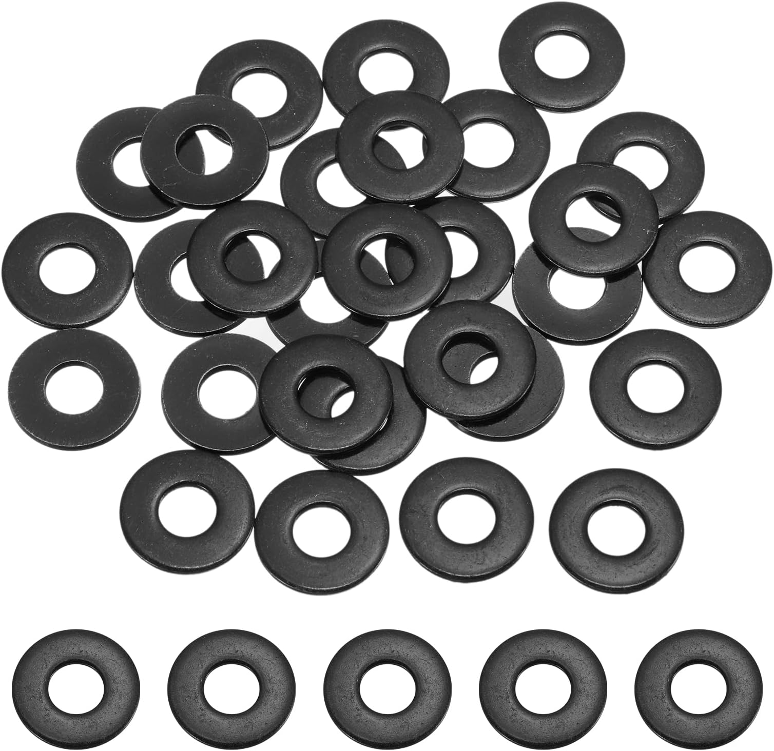 sourcing map 20 Pcs M8 ID x 18mm OD Flat Washers, 304 Stainless Steel Metal Washers Black Zinc Sealing Crush Rings for Screws and Bolt