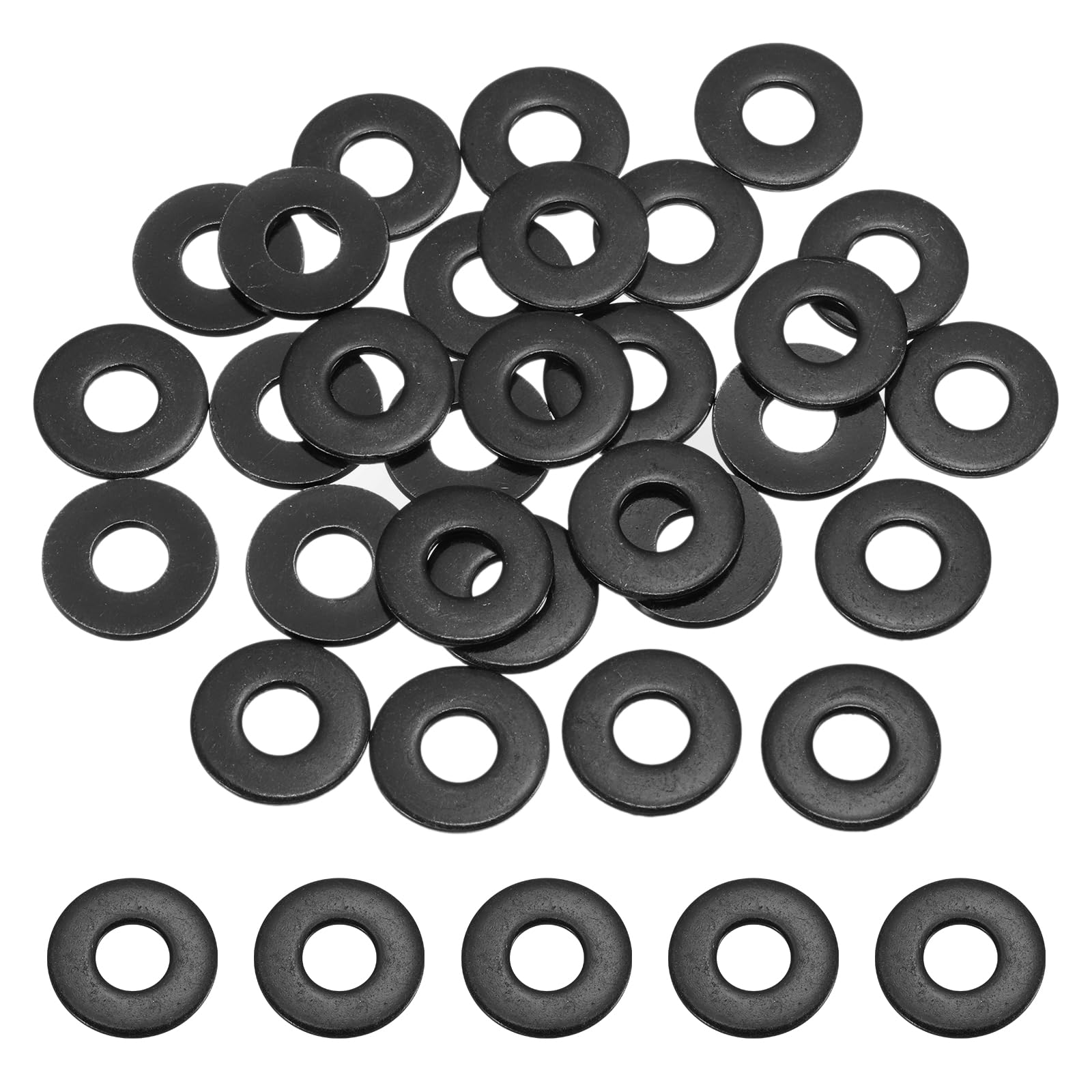 sourcing map 20 Pcs 5/16" ID x 11/16"mm OD Flat Washers, 304 Stainless Steel Metal Washers Black Zinc Sealing Crush Rings for Screws and Bolts