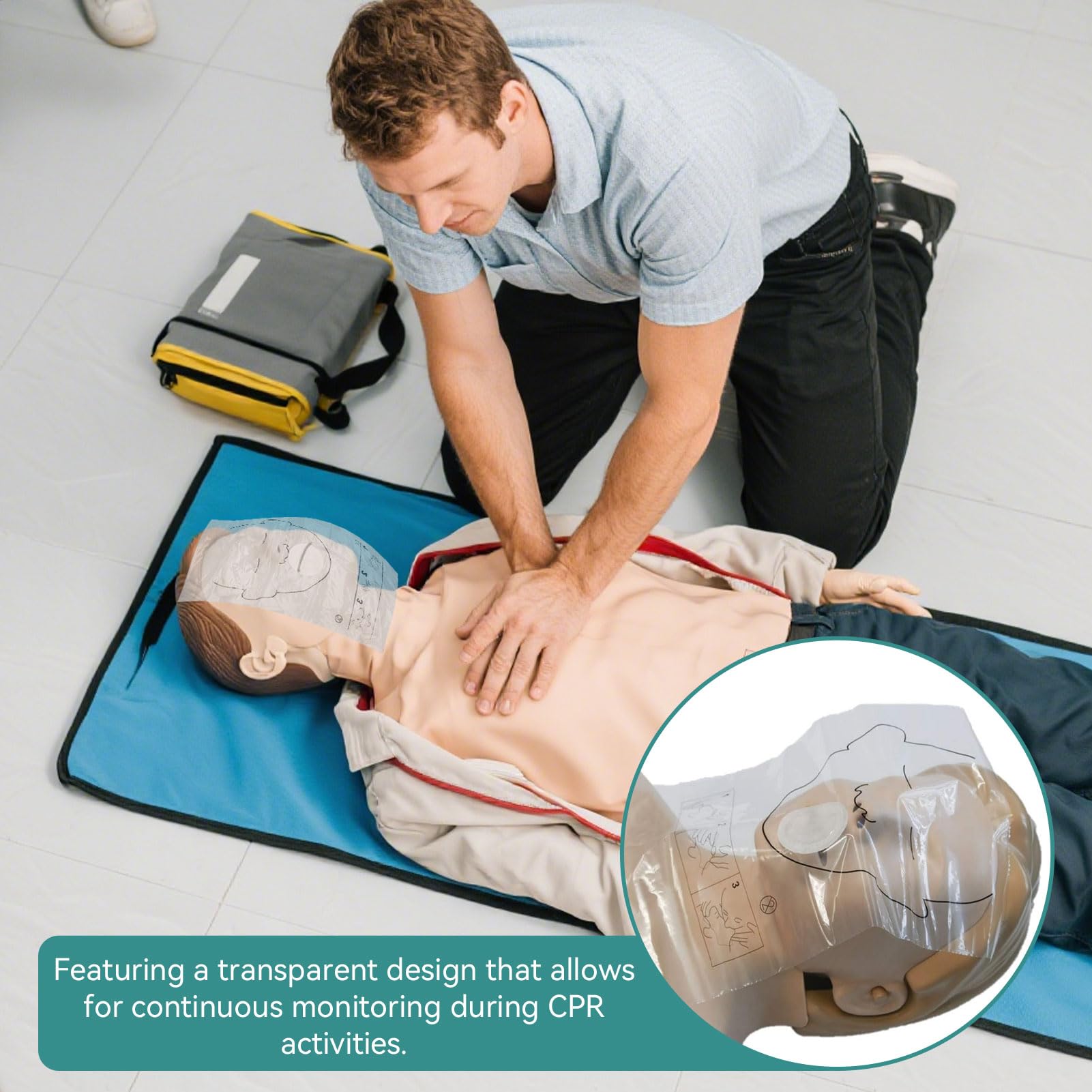 1 Rotolo di Barriera Per Rianimazione Cardiopolmonare, Visiera Monouso Per Protezione Personale, Visiere Facciali Per Rianimazione Per Uso di Emergenza