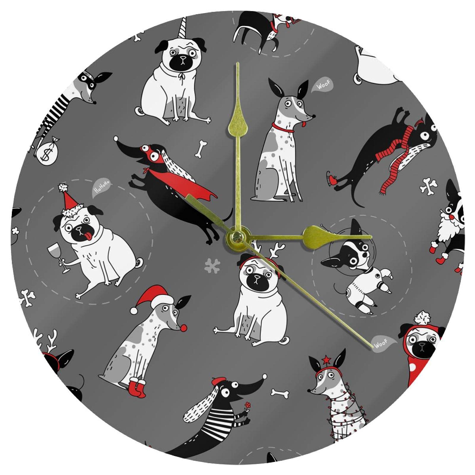 Horloge murale chiens de Noël en cadeau idéal pour les amoureux d'animaux